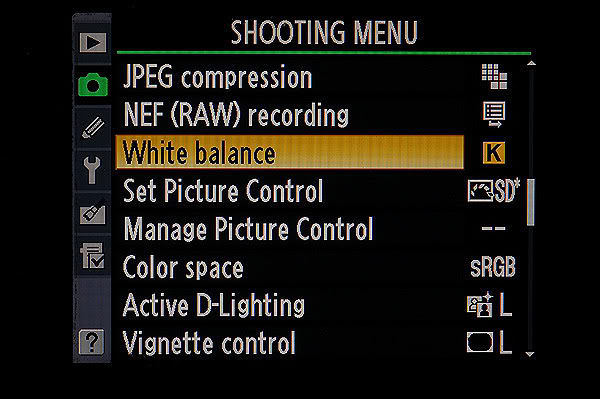 การใช้ White balance